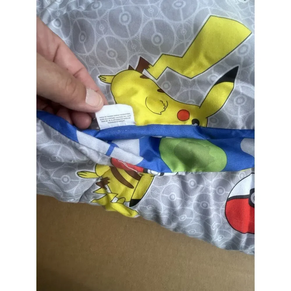 Pokemon Reversible Twin Comforter Pikachu Alola Pokeball 68x80 2019 READ